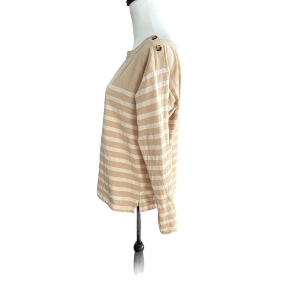 J. Crew Tan  3/4 Sleeve Top Medium - Picture 3 of 4